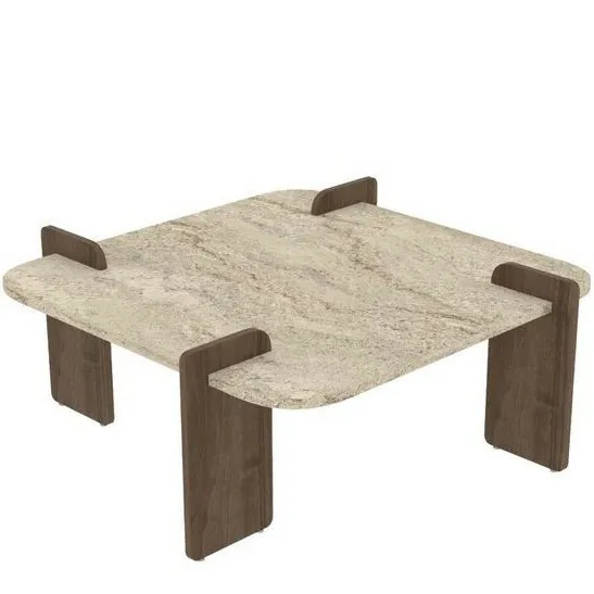 Konferenčný stolík Asha Medium – Travertine, Walnut