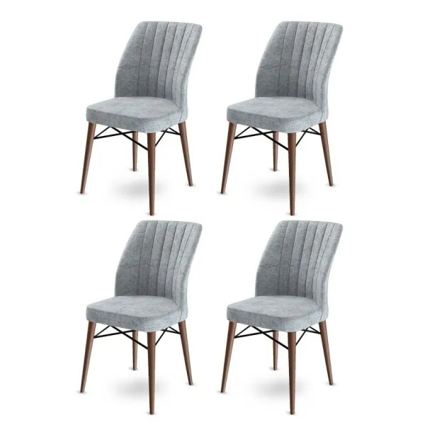 Súprava jedálenských stoličiek Flex Grey and Brown, 4 ks