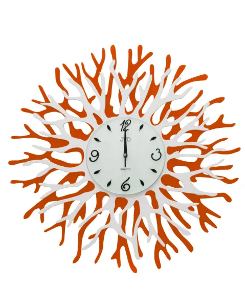 Dominantné nástenné hodiny JVD HJ79.2 Koral (60 cm) – Oranžovo-biele