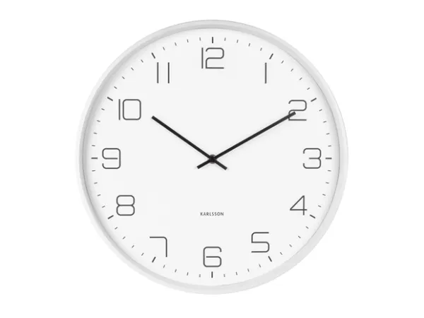Nástenné hodiny Karlsson 5751WH (40 cm) - biele kovové