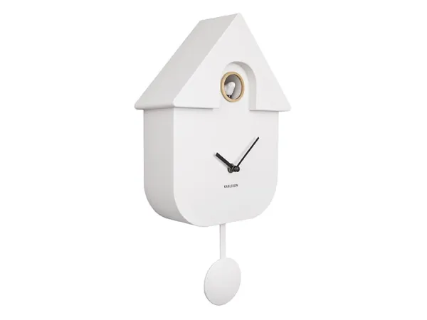 Nástenné hodiny Karlsson Modern Cuckoo KA5768WH (41 cm) - biele kukučkové