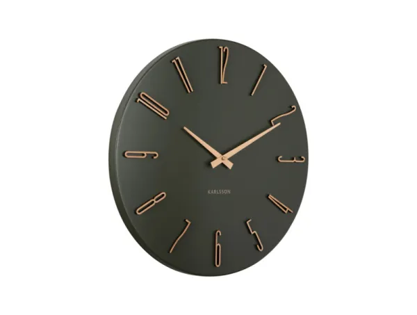 Nástenné hodiny Karlsson Esmerado KA6072GR (40 cm) - tmavozelené (Luxury Green)