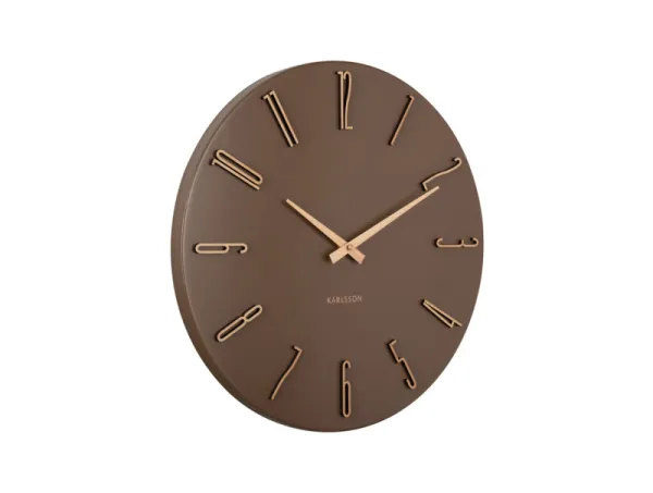 Dizajnové kovové hodiny Karlsson Esmerado KA6072BR (40 cm) – Matná hnedá
