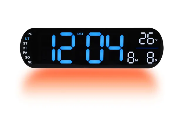 Digitálne LED hodiny JVD DH5502.2 s teplomerom a kalendárom (35 cm)
