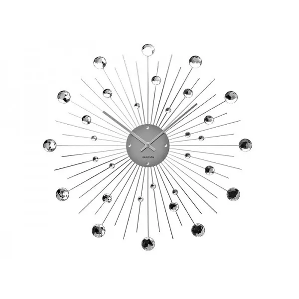 Obrovské kryštálové hodiny Karlsson KA4859 Sunburst Crystal (50 cm)