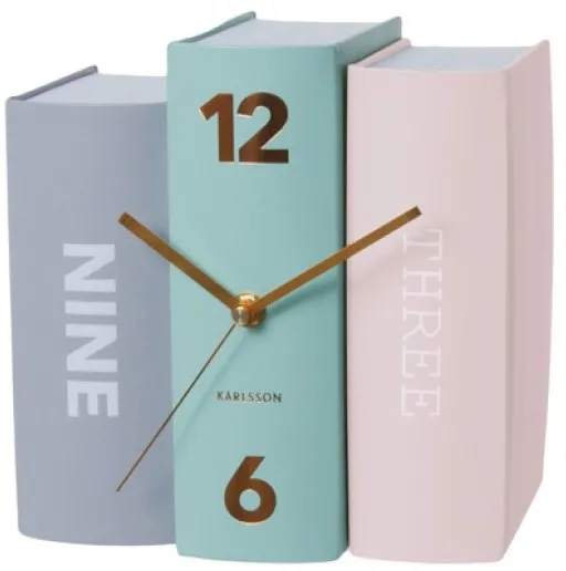 Stolové hodiny Karlsson Kniha 5515 pastell 20 cm