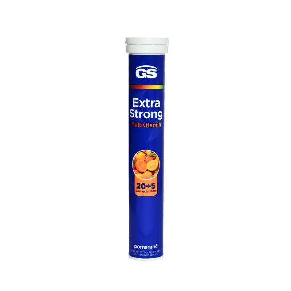 GS Extra Strong Multivitamín šumivý pomaranč, 20 + 5 tabliet
