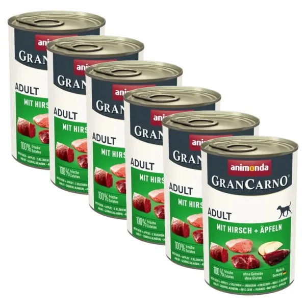 Animonda GranCarno Fleisch Adult jeleň + jablká - 6 x 400 g