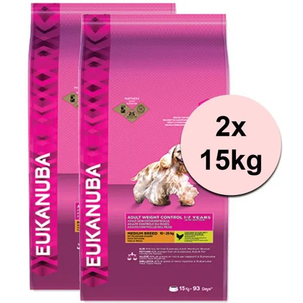 EUKANUBA ADULT MEDIUM Light / Weight Control - 2 x 15 kg