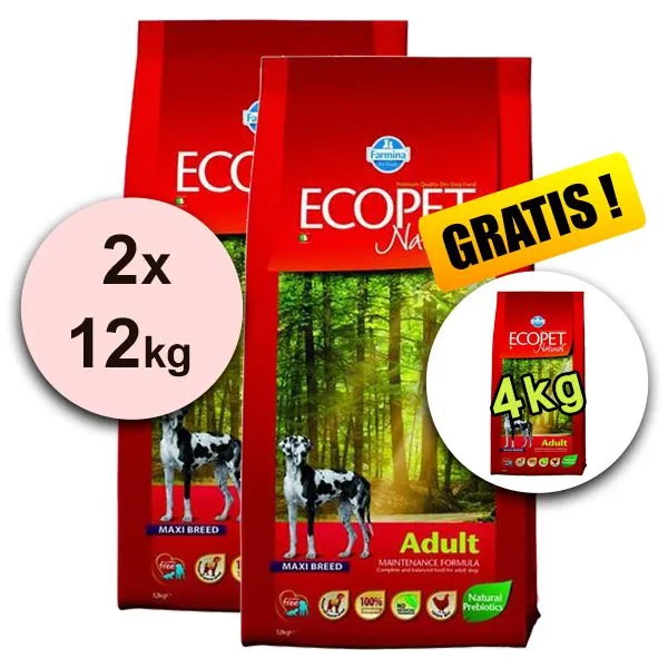 Farmina MO P ECOPET N dog ADULT MAXI 2 x 12 kg + 4 kg GRATIS