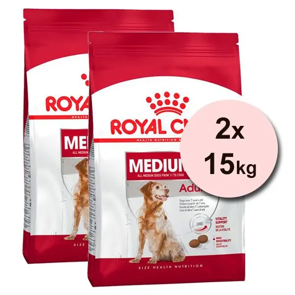 ROYAL CANIN Medium Adult 7+ granule pre dospelé starnúce stredné psy 2 x 15 kg