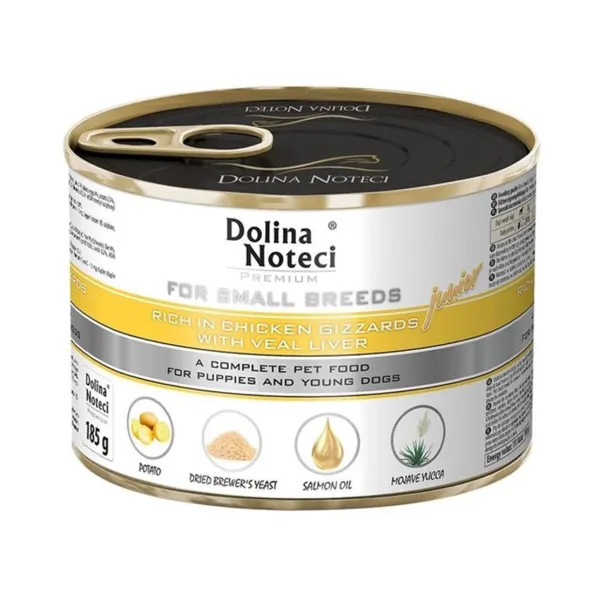 Dolina Noteci Premium Junior Small Breed Chicken Gizzards & Veal Liver 185 g