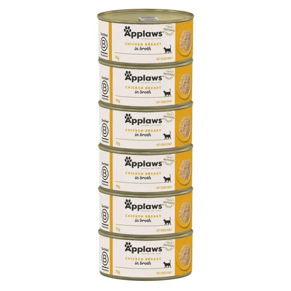 Applaws Konzerva pre mačky s kuracími prsiami vo vývare 6 x 70 g