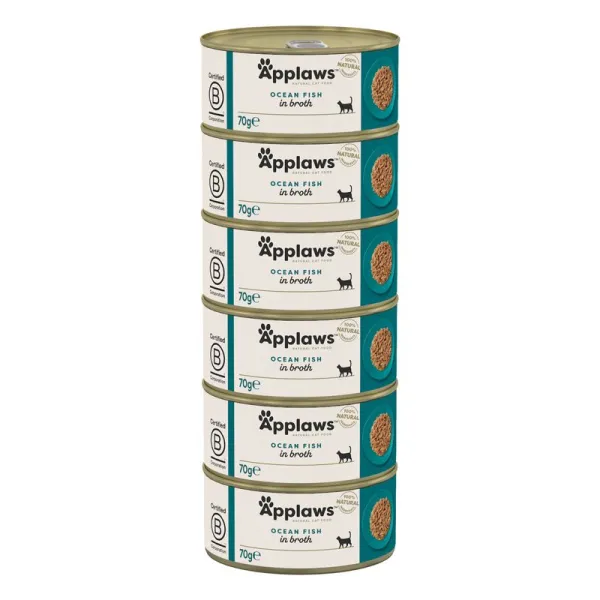 Applaws Konzerva pre mačky s morskými rybami vo vývare 6 x 70 g