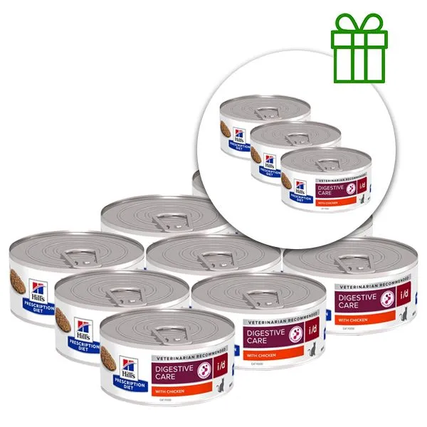 Hill's Prescription Diet i/d Starostlivosť o zažívanie konzerva pre mačky 156 g, 9+3 ZADARMO