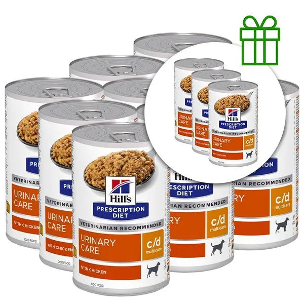 Hill's Prescription Diet c/d Multicare Starostlivosť o močový systém pre psov 370 g, 9+3 ZADARMO