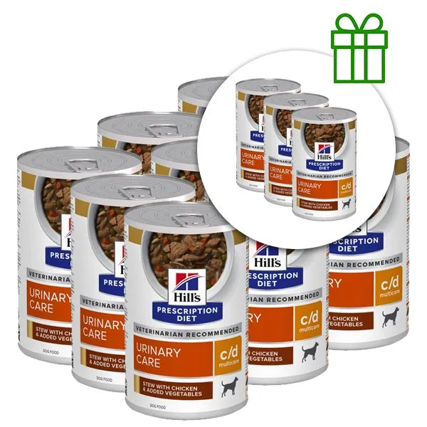 Hill's Prescription Diet c/d Multicare Stew Starostlivosť o močový systém pre psov 354 g, 9+3 ZADARMO
