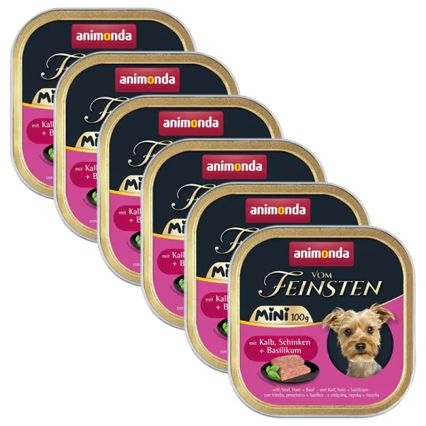 Animonda Vom Feinsten Adult Mini - teľacie, šunka a bazalka 6 x 100 g