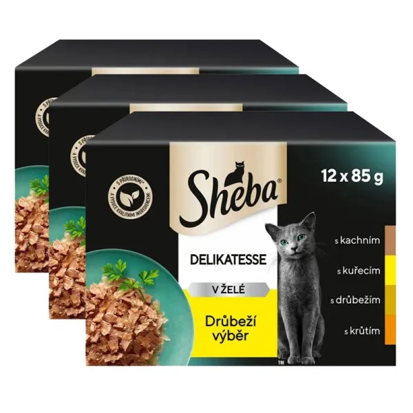 Sheba Delikatesse Kapsička hydinový výber v želé 3 x (12 x 85g)