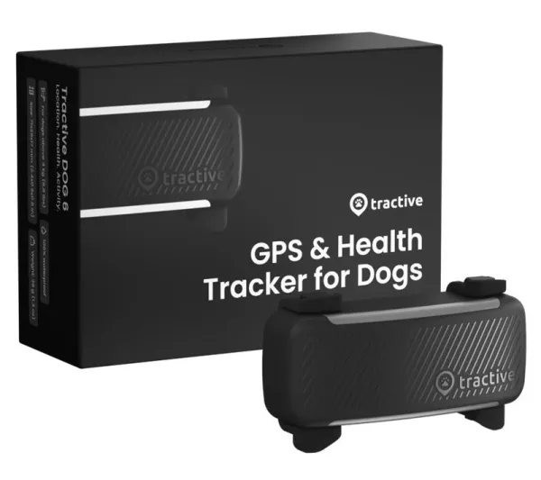 Tractive DOG 6 – GPS lokátor pre psy a monitor zdravia, čierny