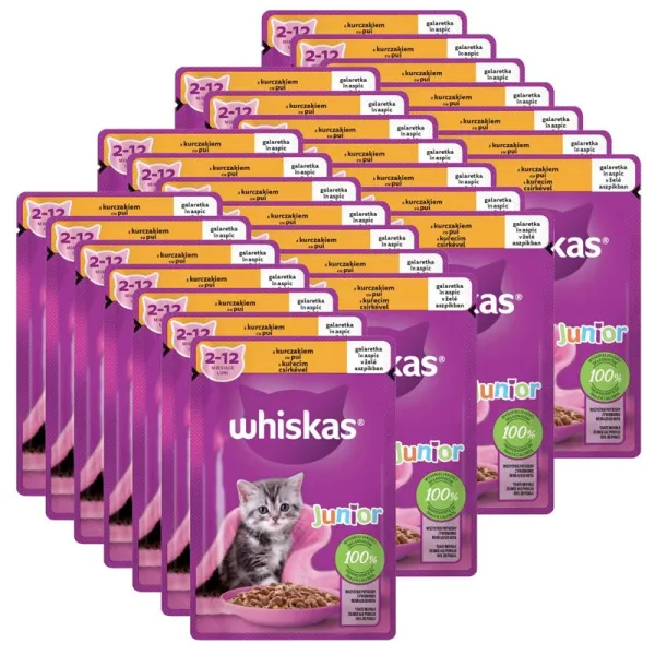 Whiskas kapsička Junior s kuracím v želé 28 x 85 g