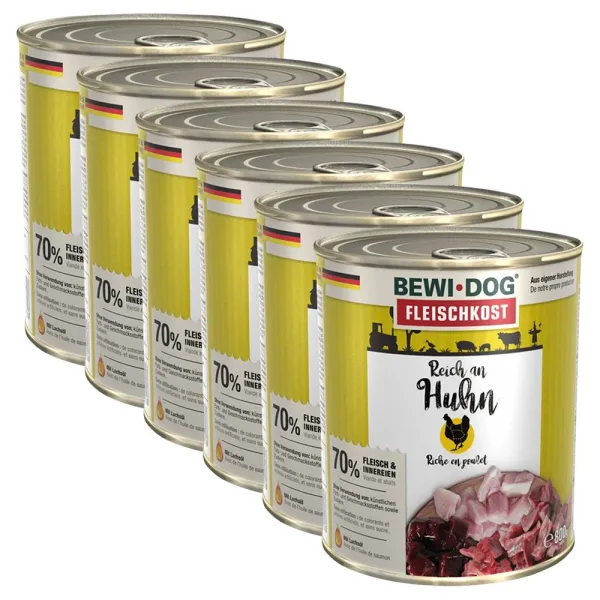 BEWI DOG konzerva – Chicken, 6 x 800g