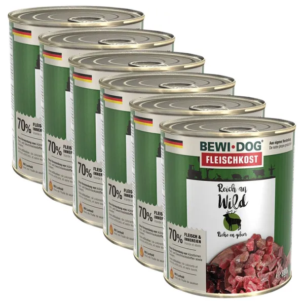 BEWI DOG konzerva – Wild, 6 x 800g