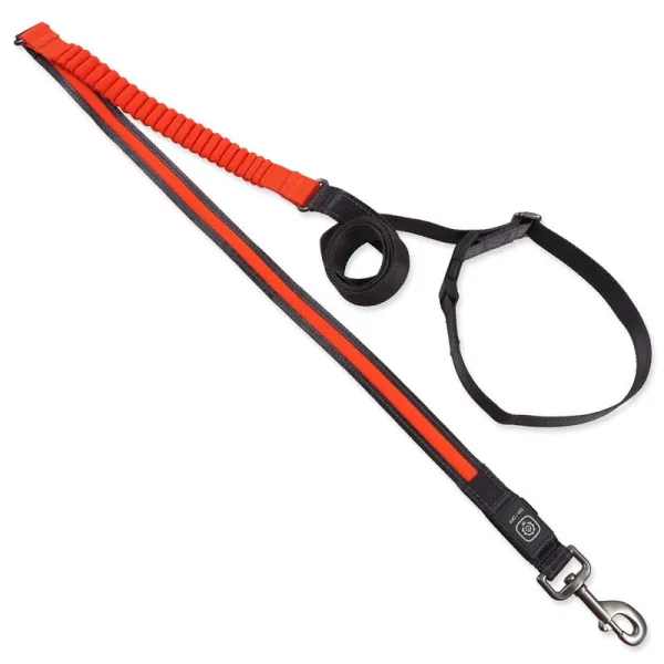 Dog Fantasy USB LED Bežecké svietiace vodítko oranžové 180-250 cm