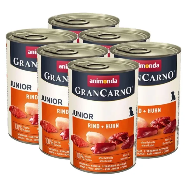 Animonda GranCarno Original Junior hovädzie + kura - 6x400g
