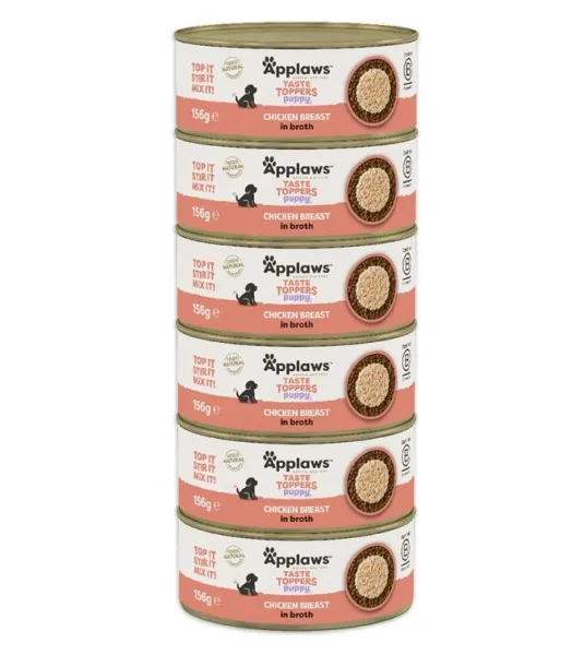Applaws Puppy Taste Toppers Chicken Breast in Broth 6 x 156 g