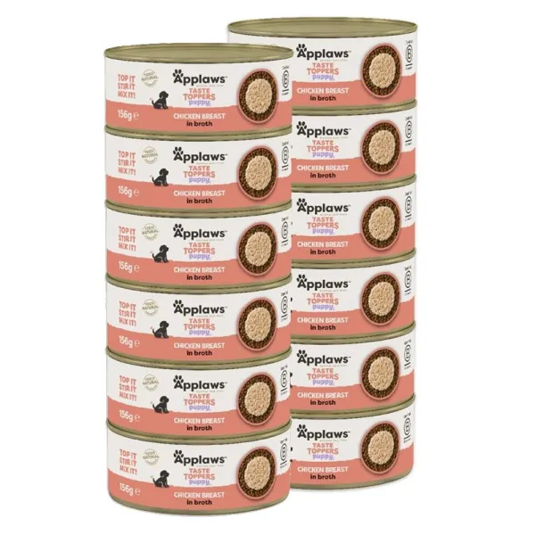 Applaws Puppy Taste Toppers Chicken Breast in Broth 12 x 156 g
