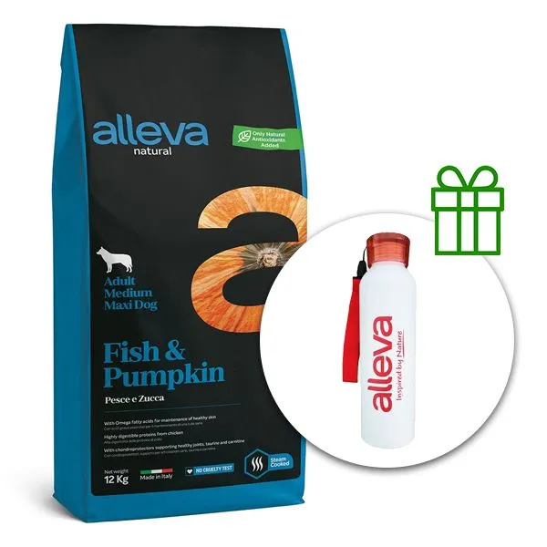 Alleva NATURAL dog fish & pumpkin adult medium/maxi 12 kg + termofľaša ZADARMO