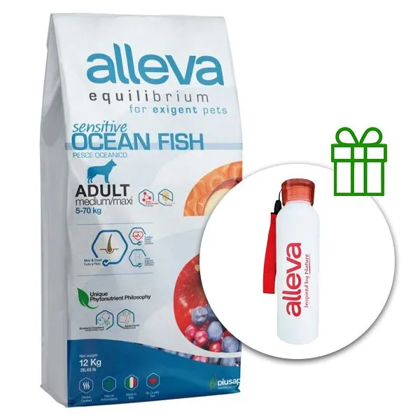 Alleva SP EQUILIBRIUM dog sensitive ocean fish adult medium/maxi 12 kg + termofľaša ZADARMO