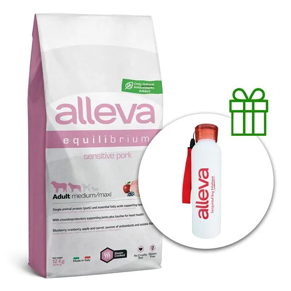 Alleva SP EQUILIBRIUM dog sensitive pork adult medium/maxi 12 kg + termofľaša ZADARMO