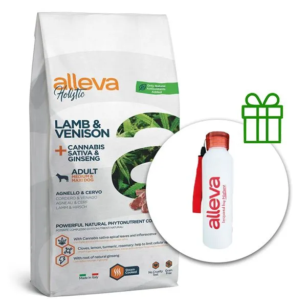 Alleva HOLISTIC dog lamb & venison adult medium & maxi 12 kg + termofľaša ZADARMO