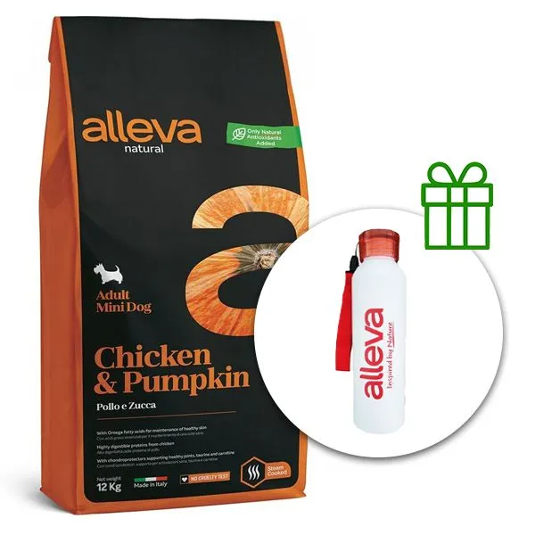 Alleva NATURAL dog chicken & pumpkin adult mini 12 kg + termofľaša ZADARMO