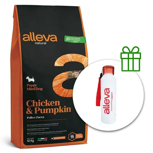 Alleva NATURAL dog chicken & pumpkin puppy mini 12 kg + termofľaša ZADARMO