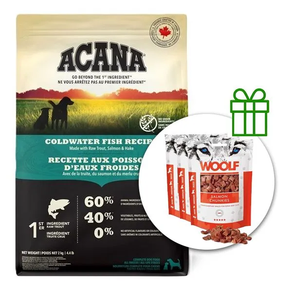 ACANA Coldwater Fish Recipe 11,4 kg + 3x pamlsky ZADARMO