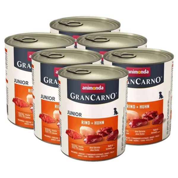 Animonda GranCarno Fleisch Junior hovädzie + kura - 6 x 800g