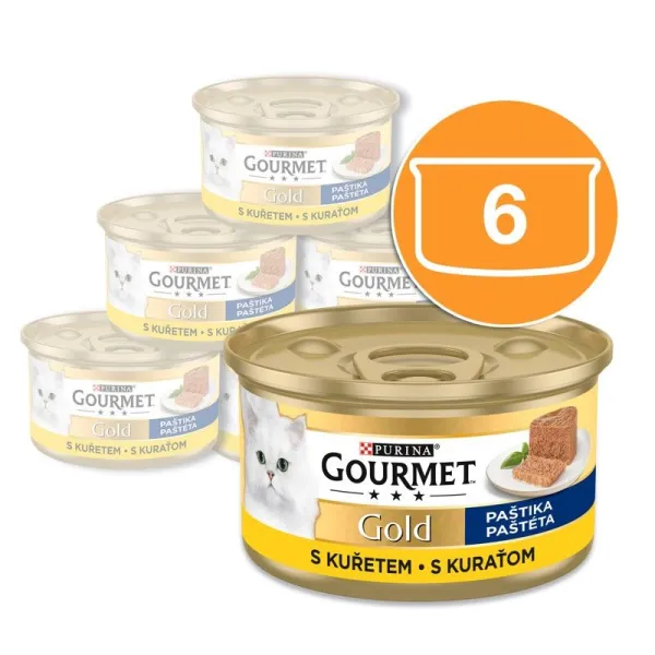 Gourmet Gold konzerva pre mačky kura paštéta 6x85 g