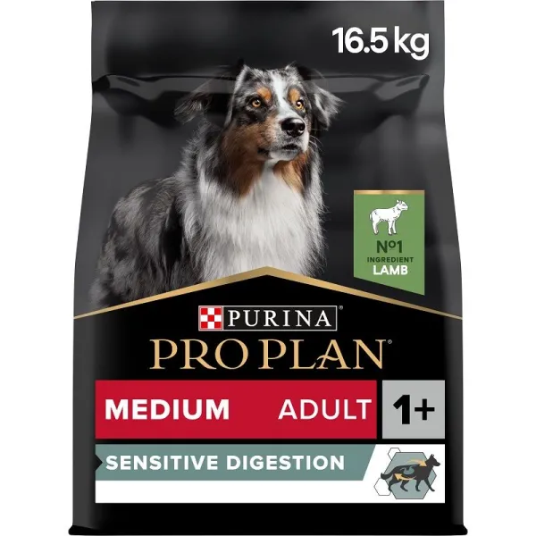 PRO PLAN Medium Adult Sensitive Digestion granule pre psov jahňacie 14 kg + 2,5 kg