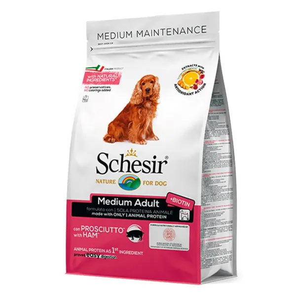 Schesir dog Medium Adult - Bravčová šunka s ryžou 3 kg