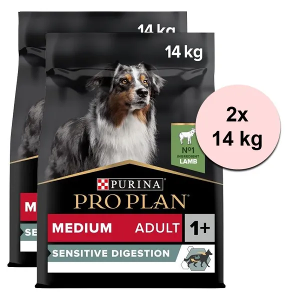 PRO PLAN Medium Adult Sensitive Digestion granule pre psov jahňacie 2x14 kg