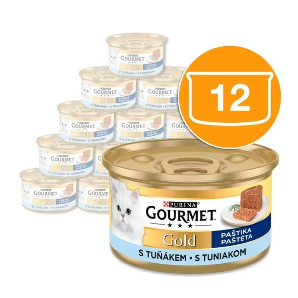 Gourmet Gold konzerva pre mačky tuniak paštéta 12x85 g