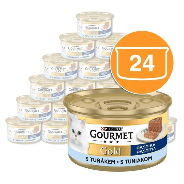 Gourmet Gold konzerva pre mačky tuniak paštéta 24x85 g
