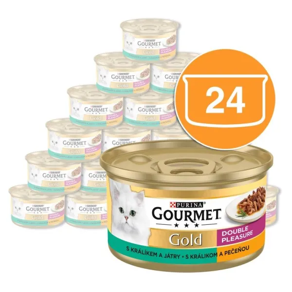 Gourmet Gold konzerva pre mačky králik, pečeň 24x85 g