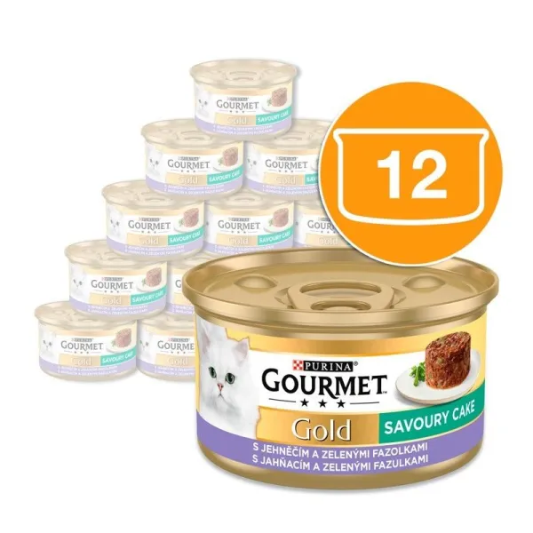 Gourmet Gold Savoury Cake konzerva pre mačky jahňacie 12x85 g