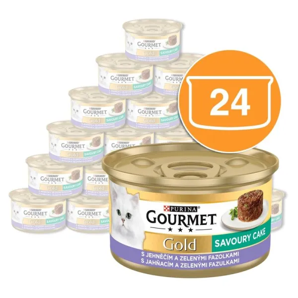 Gourmet Gold Savoury Cake konzerva pre mačky jahňacie 24x85 g