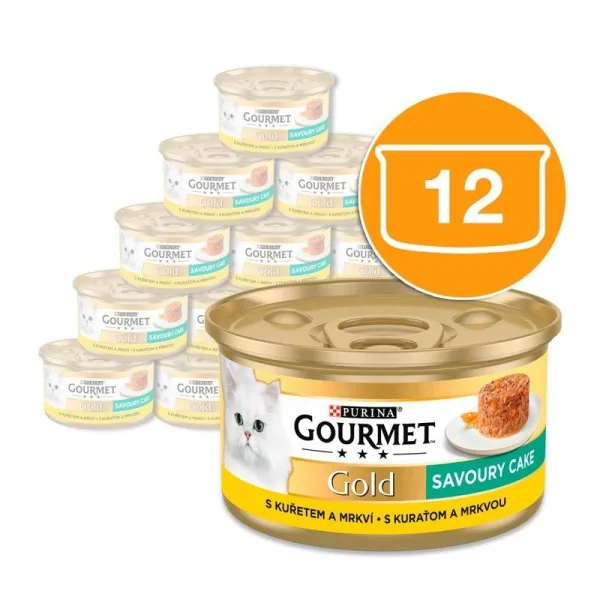 Gourmet Gold Savoury Cake konzerva pre mačky kura 12x85 g