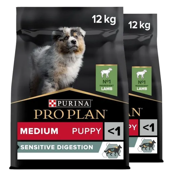 PRO PLAN Medium Puppy Sensitive Digestion granule pre šteňatá jahňacie 2x12 kg